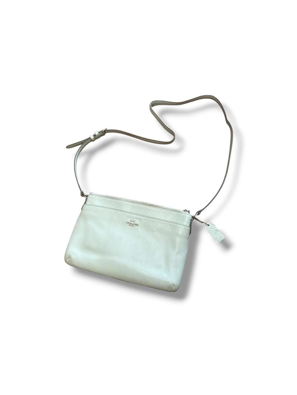 Mint Rectangle Leather Crossbody Coach Purse